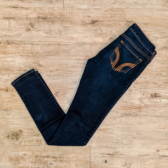 Hollister Dark Blue Stretch Skinny Jeans Size 0R - Picture 2 of 4